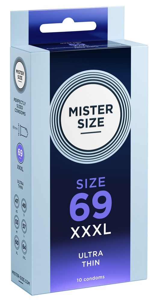 Kondomer "69 mm", gennemsigtige, tynde, fugtige