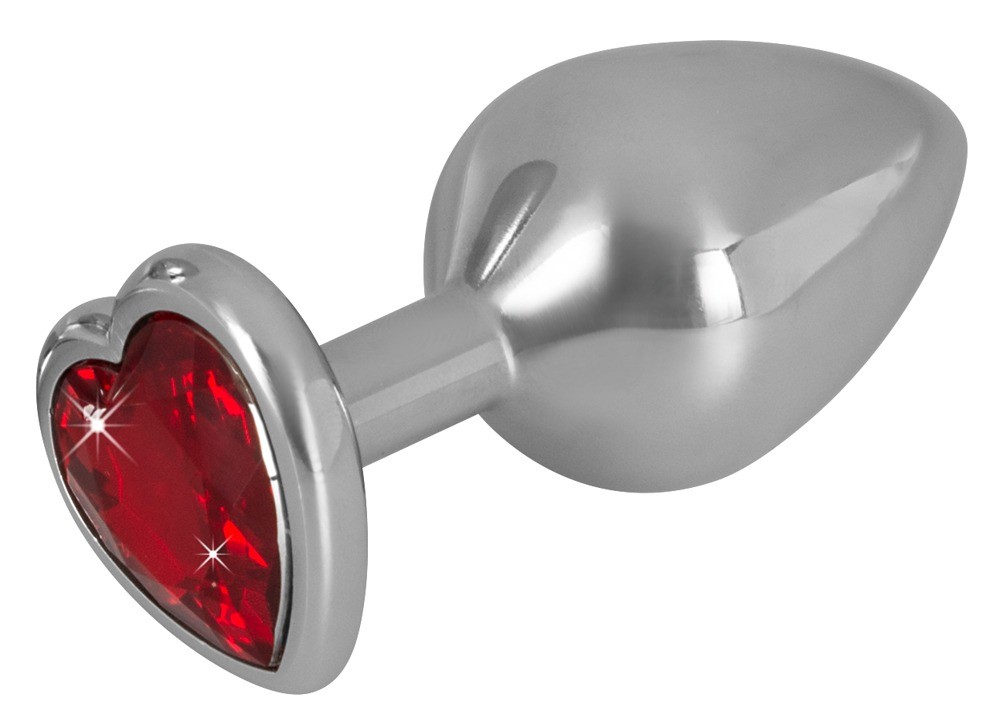 Diamond Anal Plug lavet af aluminium, hjerte smykkesten som stopper