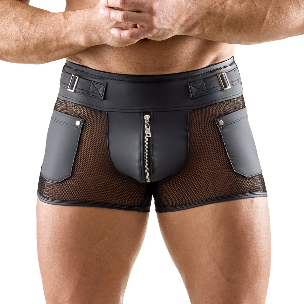Pants mat look med indsatser af mesh