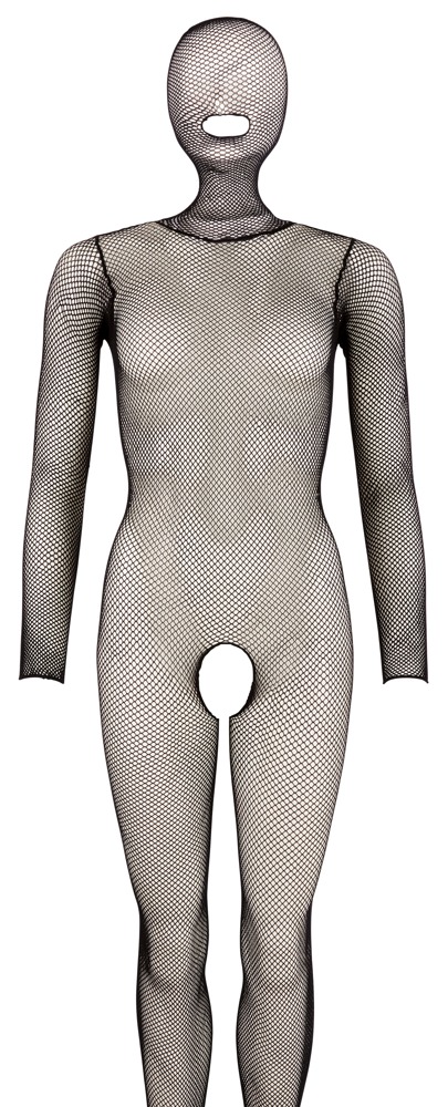 Bundløs catsuit med påsyet hovedmaske