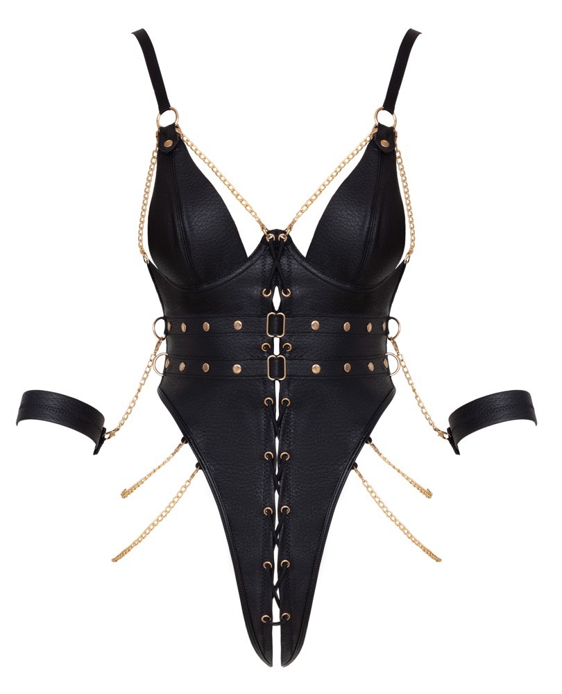 Bondage-body inklusive bløde armmanchetter