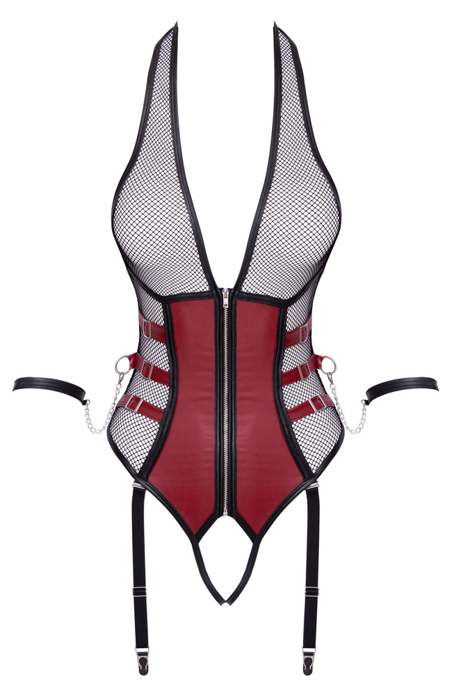 Bondage-body inklusive bløde armmanchetter