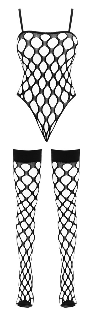 Net-body inklusive hold-up netstrømper