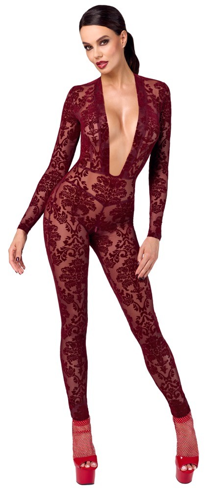 Jumpsuit "Kink Royal" med ornamenter i fløjlsprint